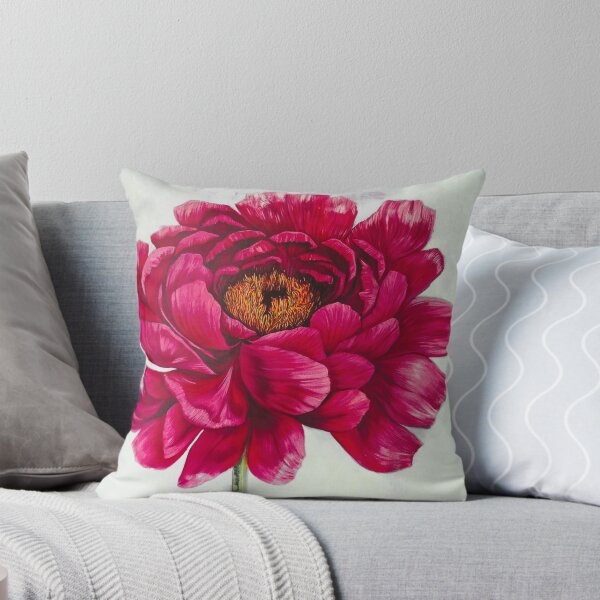 Item preview, Red Peony with light background by Jenette Hewitt Art jkh63 designed and sold by Jenette Hewitt Art.