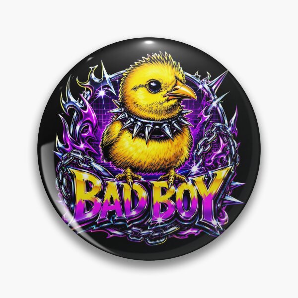 Item preview, Edgy Bad Boy Yellow Chick with Spiked Collar Y2K Aesthetic designed and sold by Vermanartist.