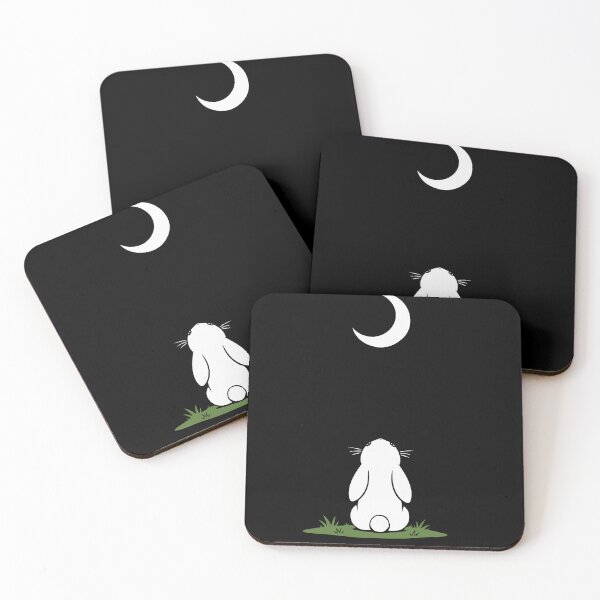 Item preview, Moon Bunny Boxy- Moonlit Bunny – Cute Minimalist Rabbit Watching the Moon Vector Design designed and sold by Huddy-clothes.