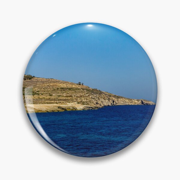 Item preview, Blue Sea and Rocky Coastline Under Clear Sky Overlooking a Quiet Coastal Landscape designed and sold by Nmallia.