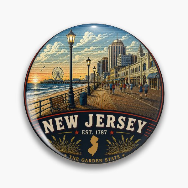 Item preview, New Jersey Retro State Badge – Vintage Travel Graphic designed and sold by Mac Sketches.