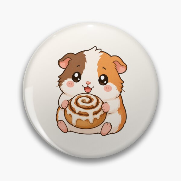 Item preview, Cute Hamster Holding Cinnamon Roll Kawaii Food Illustration designed and sold by Seculinator.