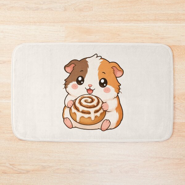 Item preview, Cute Hamster Holding Cinnamon Roll Kawaii Food Illustration designed and sold by Seculinator.