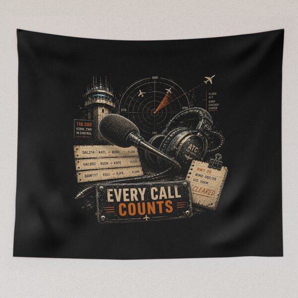 Item preview, Every Call Counts Air Traffic Controller Vintage Aviation Graphic designed and sold by Rudinho102.