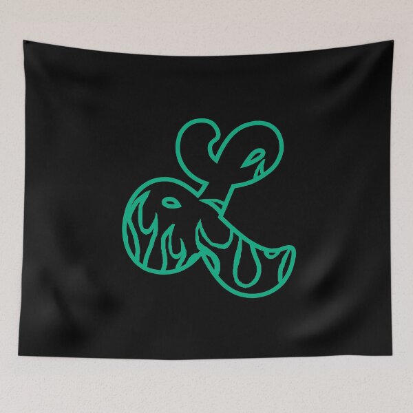 Item preview, Groovy Retro Teal Fiery Letter L Monogram designed and sold by CamilasPrints.