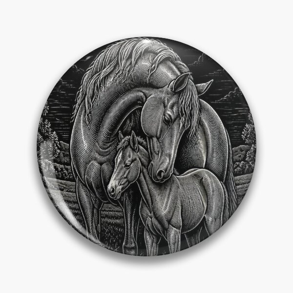 Artikelvorschau, Mare and Foal Dark Academia Equestrian Art entworfen und verkauft von SunnyDesign82.
