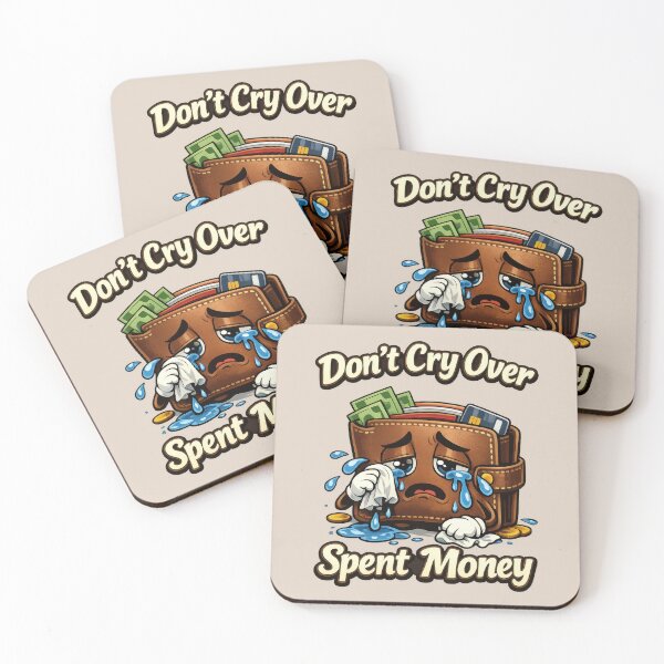 Item preview, Don't Cry Over Spent Money Funny Wallet Parody Quote designed and sold by WordPlayStudio.