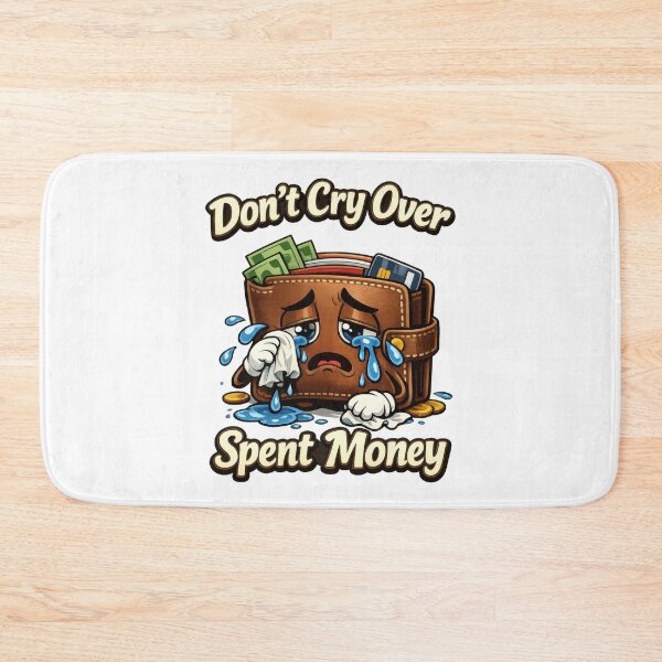 Item preview, Don't Cry Over Spent Money Funny Wallet Parody Quote designed and sold by WordPlayStudio.