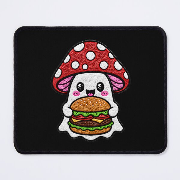 Item preview, Cute Ghost Burger Kawaii Embroidery Patch Design Mushroom Boo designed and sold by ColorSplash123.
