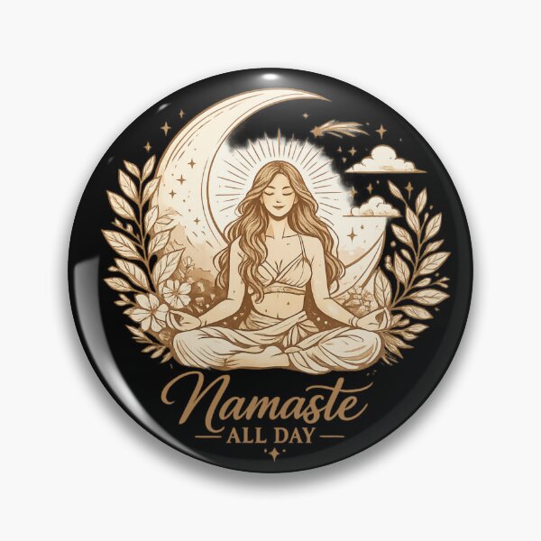 Item preview, Namaste All Day Yoga Aesthetic Design – Spiritual Meditation Boho Moon Art designed and sold by MartBook.