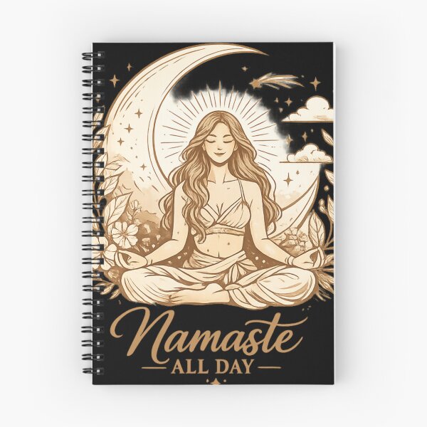 Item preview, Namaste All Day Yoga Aesthetic Design – Spiritual Meditation Boho Moon Art designed and sold by MartBook.