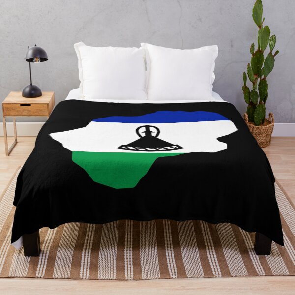 Item preview, Lesotho Shaped Flag LS designed and sold by shitpostee.