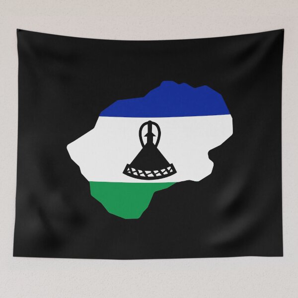 Item preview, Lesotho Shaped Flag LS designed and sold by shitpostee.