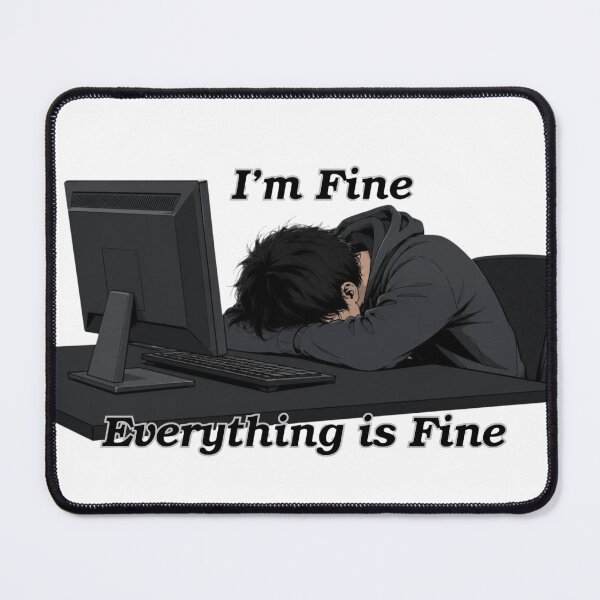Item preview, I'm Fine Everything Is Fine - Tired Gamer Boy designed and sold by DesignZeoxsyArt.