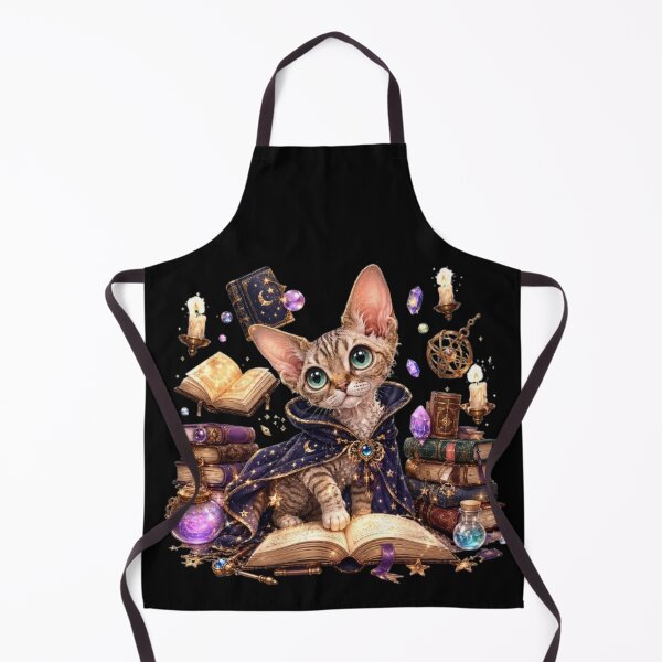 Item preview, Devon Rex Wizard Cat Spellbook designed and sold by Moody Vibes Studio.