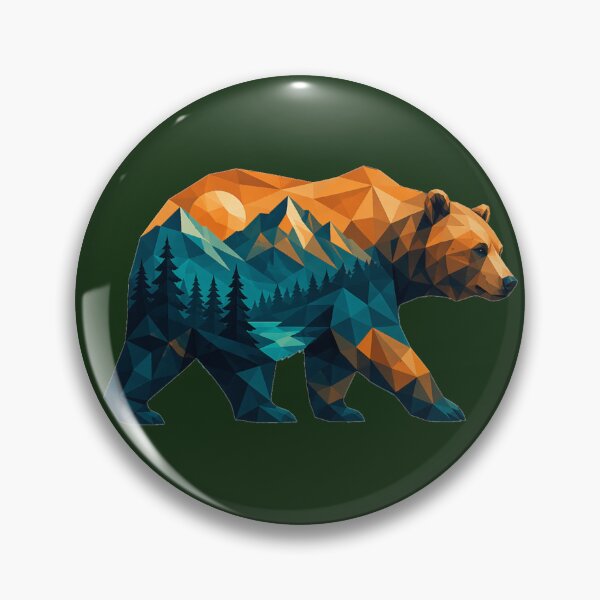 Item preview, Geometric Mountain Bear — Adventure Outdoor Sticker designed and sold by NUFADE.
