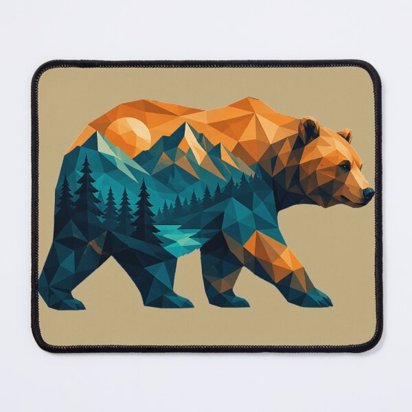 Item preview, Geometric Mountain Bear — Adventure Outdoor Sticker designed and sold by NUFADE.