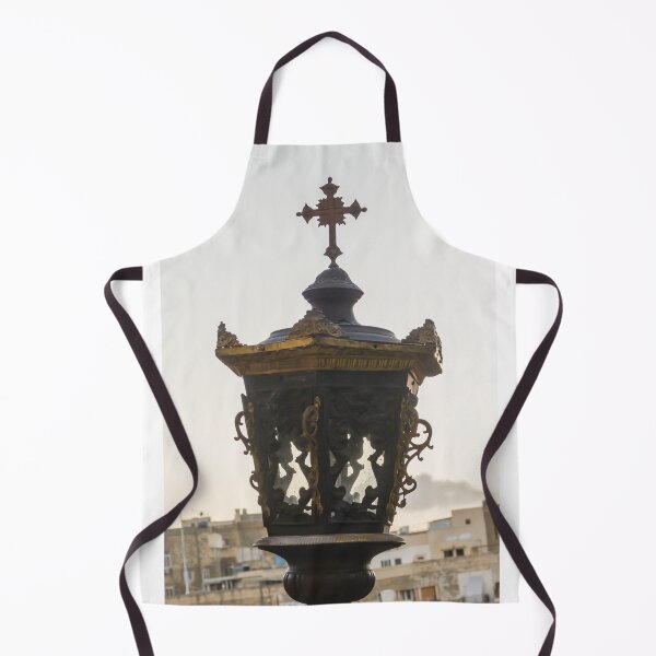 Item preview, Ornate Vintage Street Lantern With Cross Ornament Above An Old Cityscape designed and sold by Nmallia.
