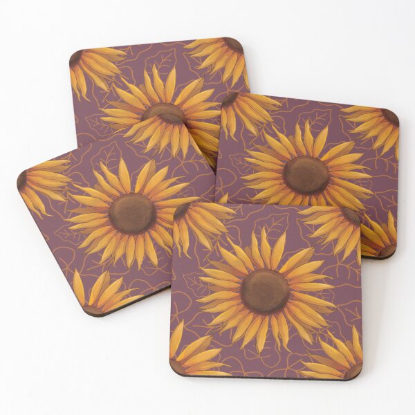 Item preview, Autumnal sunflower - aubergine eggplant designed and sold by OhNoNotAgain42.