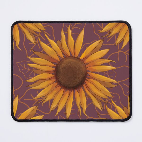 Item preview, Autumnal sunflower - aubergine eggplant designed and sold by OhNoNotAgain42.