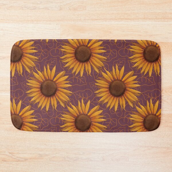 Item preview, Autumnal sunflower - aubergine eggplant designed and sold by OhNoNotAgain42.