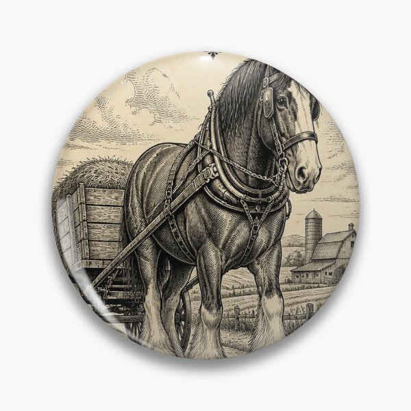 Artikelvorschau, Clydesdale Horse Ivory Vintage Equestrian Art entworfen und verkauft von SunnyDesign82.