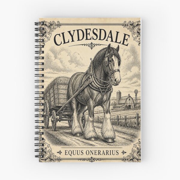 Item preview, Clydesdale Horse Ivory Vintage Equestrian Art designed and sold by SunnyDesign82.