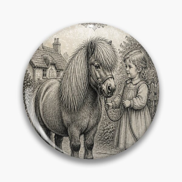 Artikelvorschau, Shetland Pony Ivory Vintage Equestrian Art entworfen und verkauft von SunnyDesign82.