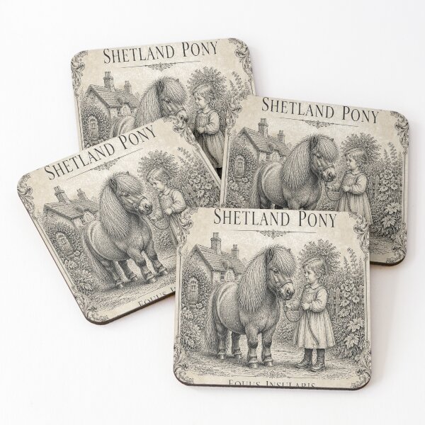 Item preview, Shetland Pony Ivory Vintage Equestrian Art designed and sold by SunnyDesign82.