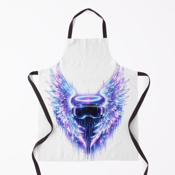 Item preview, Neon Holographic Angel Wings Futuristic Visor T-Shirt, Cyberpunk Gamer Gift, Glitch Techwear Graphic Tee designed and sold by Maravillio.