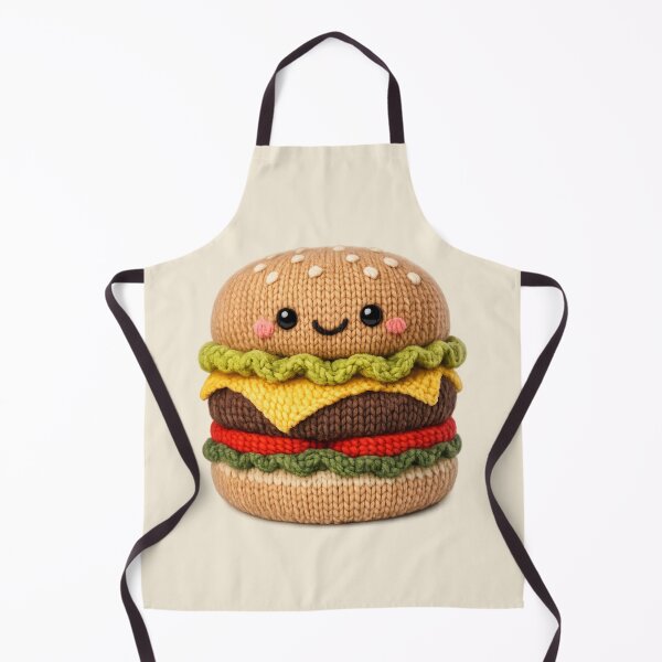 Item preview, Cute Knitted Cheeseburger Plush | Kawaii Handmade Crochet Food designed and sold by Moons Studio.