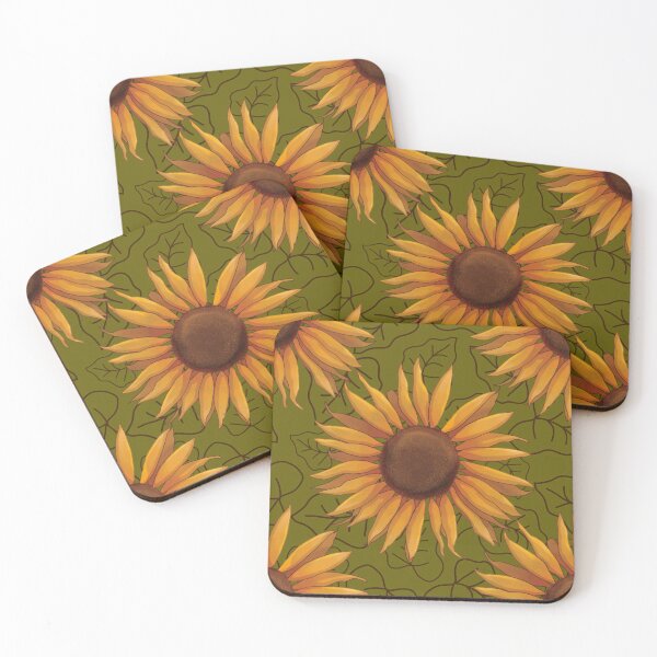 Item preview, Autumnal sunflower - olive green designed and sold by OhNoNotAgain42.