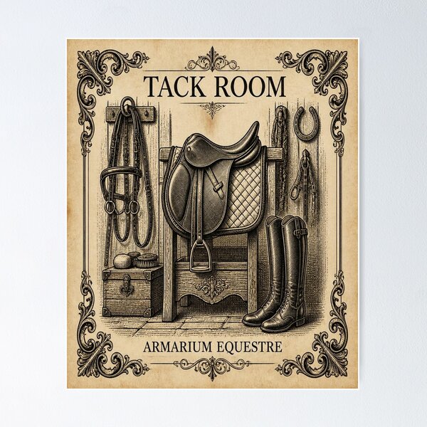 Item preview, Tack Room Ivory Vintage Equestrian Art designed and sold by SunnyDesign82.