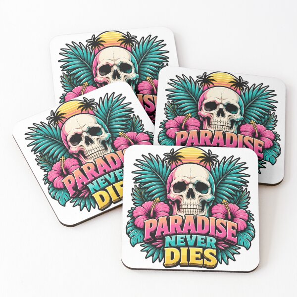 Item preview, Tropical Skull Sunset Island Escape Forever designed and sold by the-dovlat.