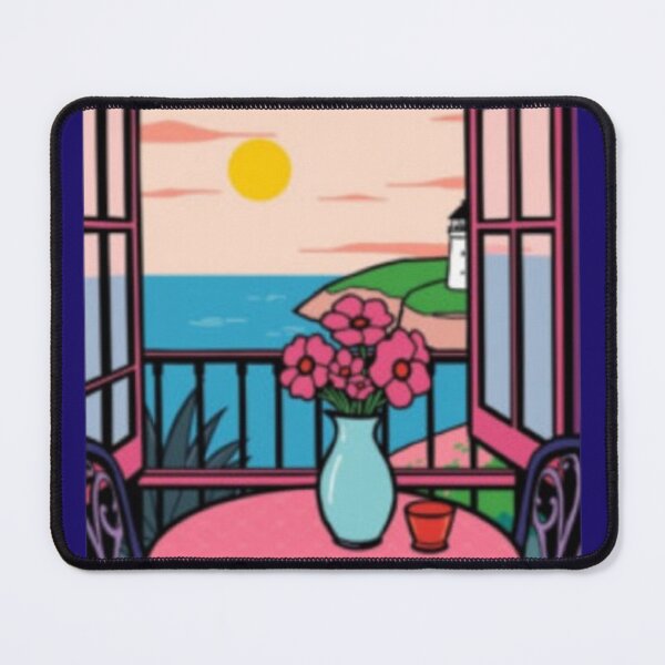 Item preview, Tropical Beach Cocktail Window View designed and sold by ScenicDoors.