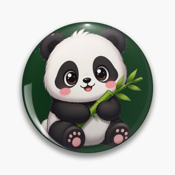 Item preview, Cute Panda & Bamboo — Kawaii Chibi Sticker designed and sold by NUFADE.