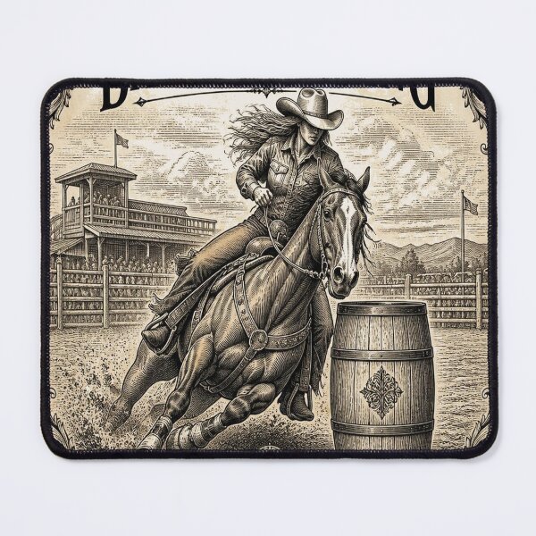 Item preview, Barrel Racing Ivory Vintage Equestrian Art designed and sold by SunnyDesign82.