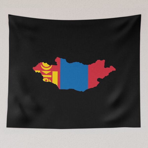 Aperçu de l'œuvre Drapeau de la Mongolie en forme de drapeau MN créée et vendue par shitpostee.