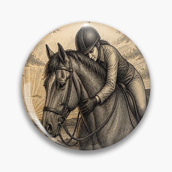 Artikelvorschau, Horse and Rider Sunset Ivory Vintage Art entworfen und verkauft von SunnyDesign82.