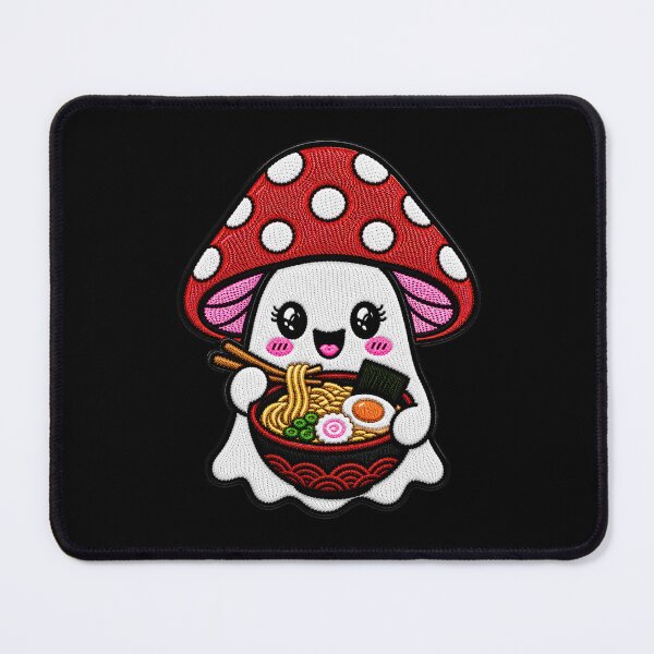 Item preview, Cute Ghost Ramen Kawaii Embroidery Patch Design Mushroom Boo designed and sold by ColorSplash123.