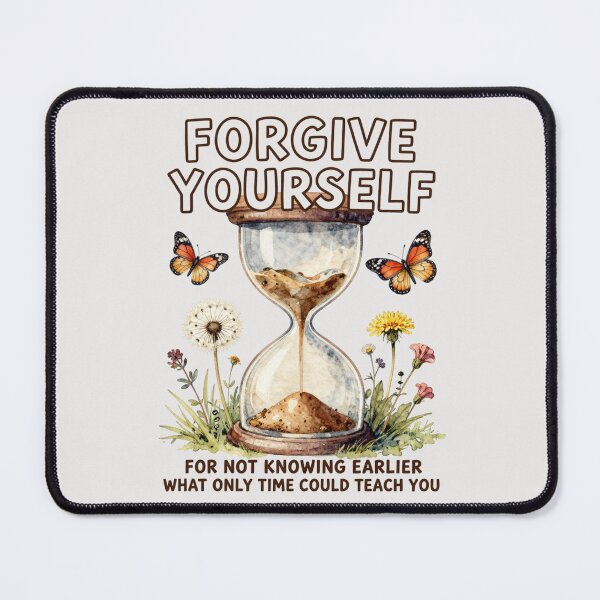 Item preview, Forgive Yourself Hourglass Watercolor Inspirational Quote designed and sold by GoGreenlove.