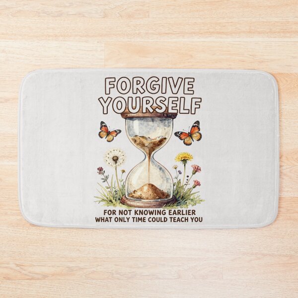 Item preview, Forgive Yourself Hourglass Watercolor Inspirational Quote designed and sold by GoGreenlove.