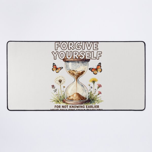 Item preview, Forgive Yourself Hourglass Watercolor Inspirational Quote designed and sold by GoGreenlove.