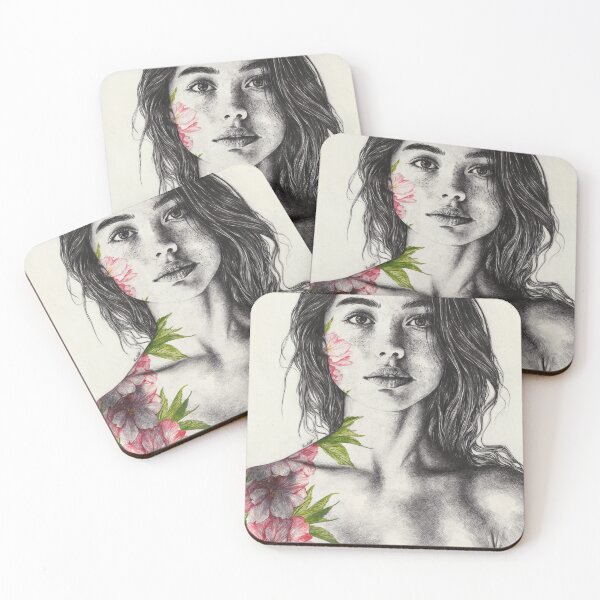 Item preview, Nude Woman with Pink Flowers designed and sold by Marco Paludet.