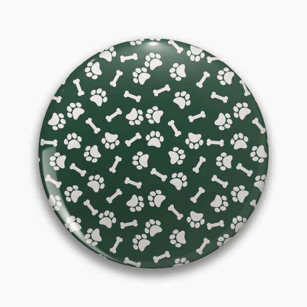 Item preview, Green And Cream Dog Paw And Bone Pattern designed and sold by pattern-archive.
