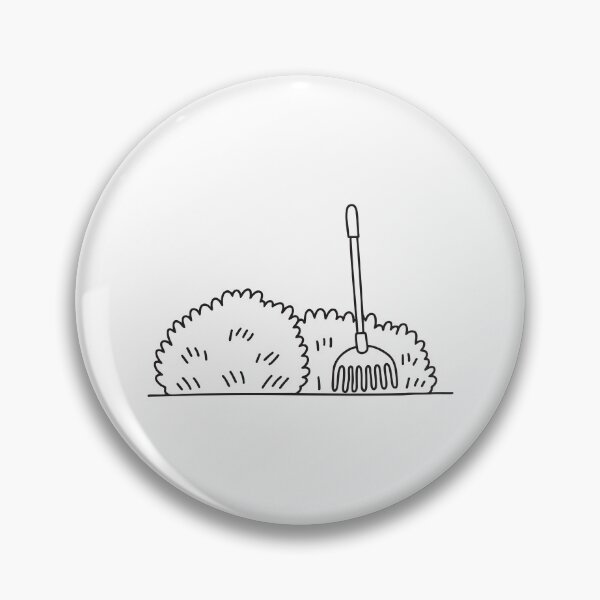 Item preview, A rake propped beside thick backyard underbrush designed and sold by rasagamastore.