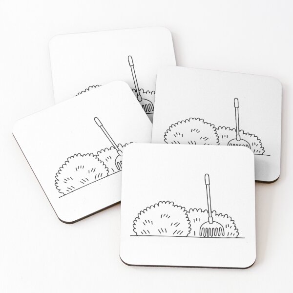 Item preview, A rake propped beside thick backyard underbrush designed and sold by rasagamastore.