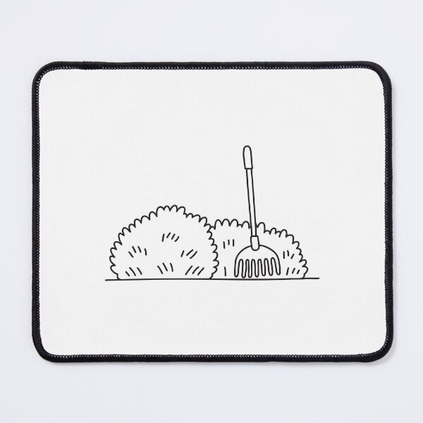 Item preview, A rake propped beside thick backyard underbrush designed and sold by rasagamastore.