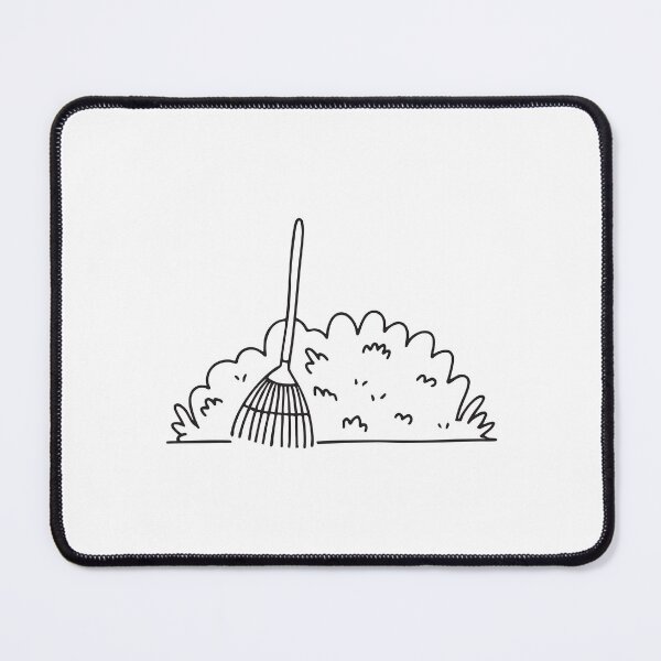 Item preview, A garden rake leaning next to dense shrubbery in the backyard designed and sold by rasagamastore.