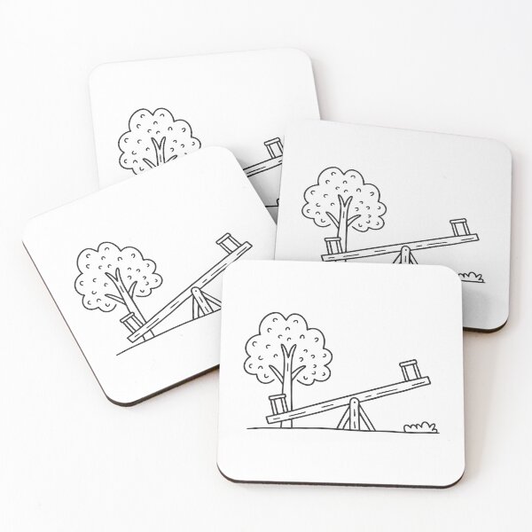 Item preview, A tilted seesaw with one end under a tree in the park designed and sold by rasagamastore.